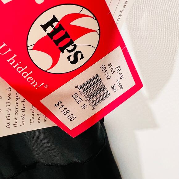 Fit 4 U Black Tiered Swim Romper Resort Beachcore Bathing Suit 10 - Picture 5 of 6